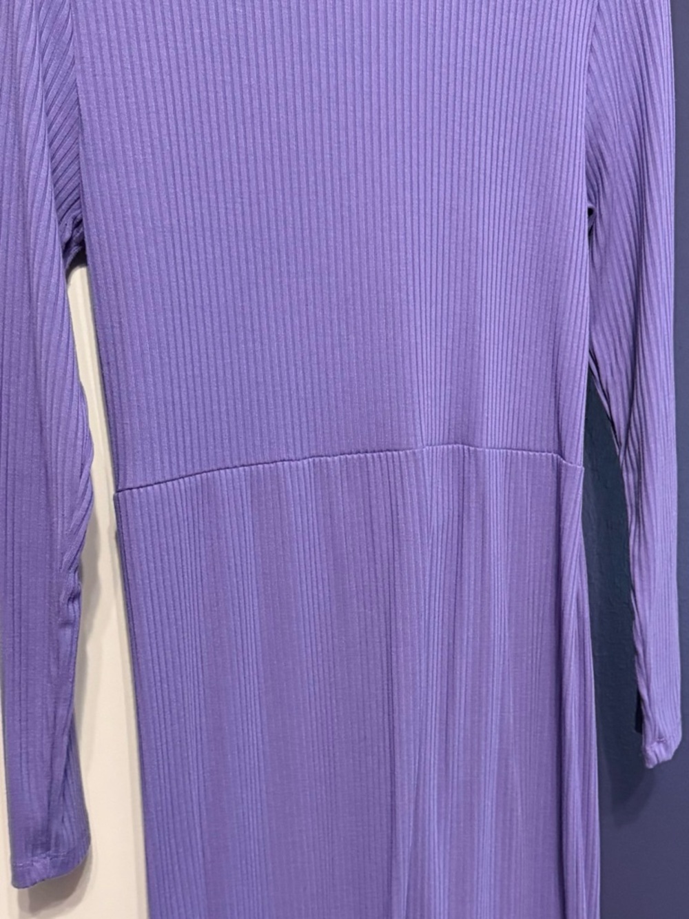 Eloquii Lilac Ribbed Long-Sleeve Maxi Dress